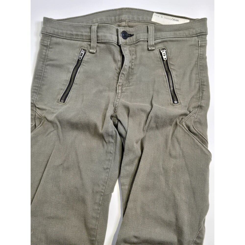 Rag & Bone/JEAN Skinny Cargo Moto Jeans | Women's Size 25 | Army Green - Picture 7 of 9